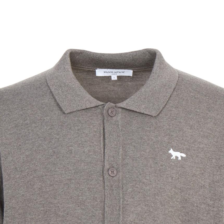 Maison Kitsune Profile Fox Logo Men’s Wool Cardigan Gray
