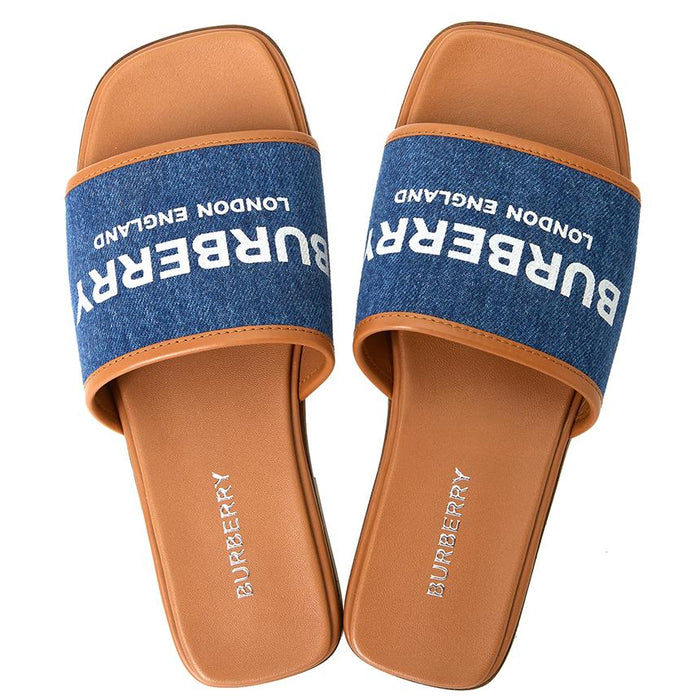 BURBERRY Women's Denim Slide Sandals