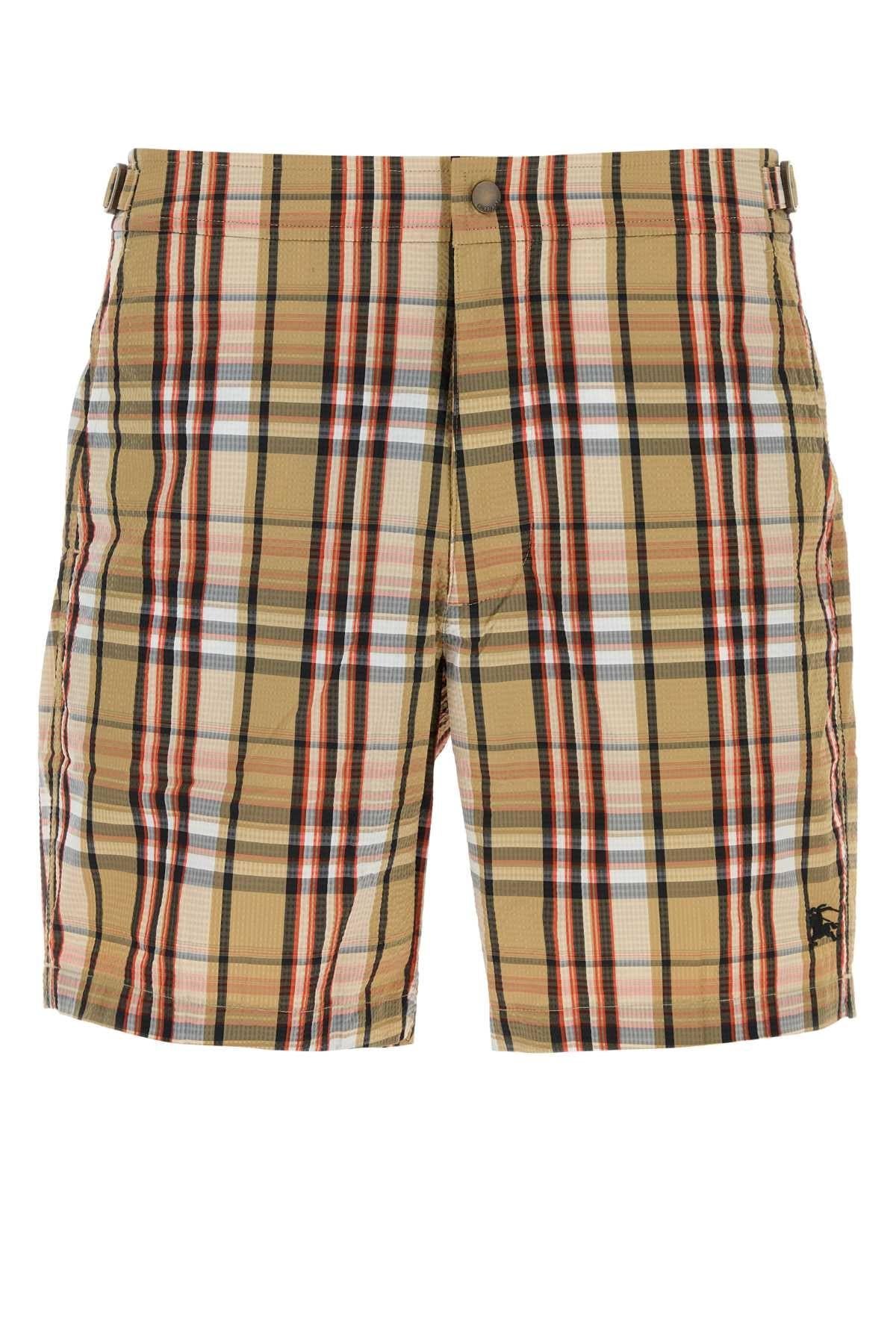 BURBERRY Black Logo Swim Shorts Men’s Polyamide Swimwear