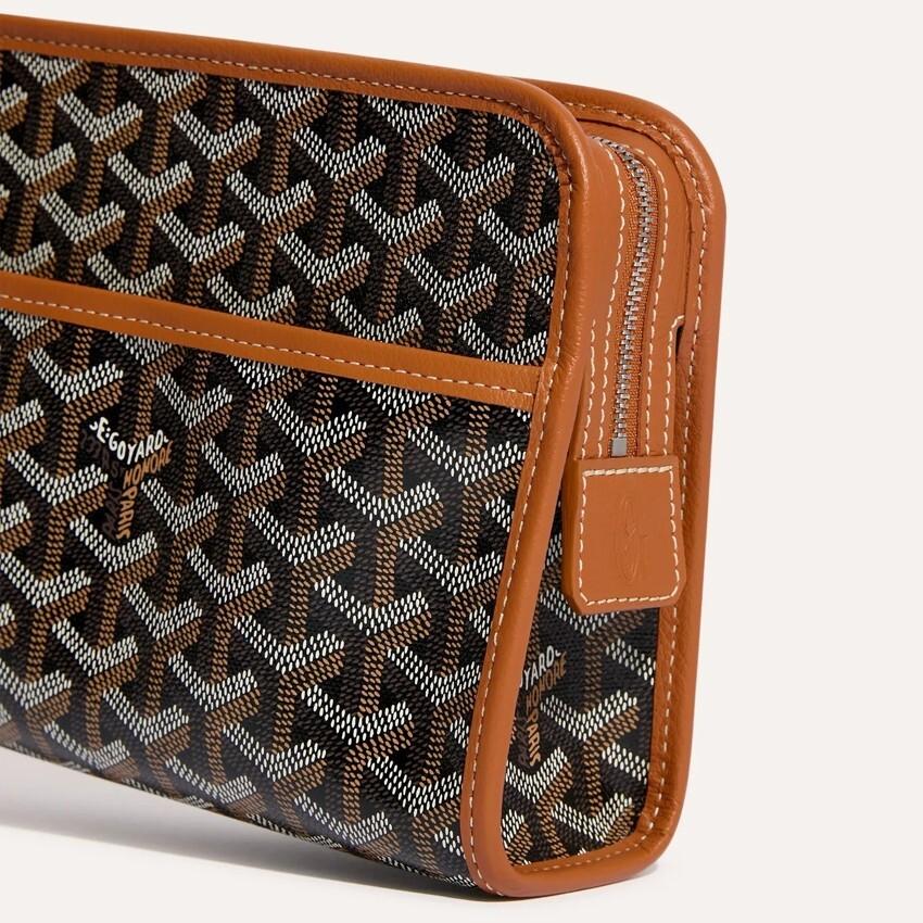 GOYARD Black Tan Brown JOUVENCE PM Women’s Clutch Bag JOUVENPMLTY01 CL03 P
