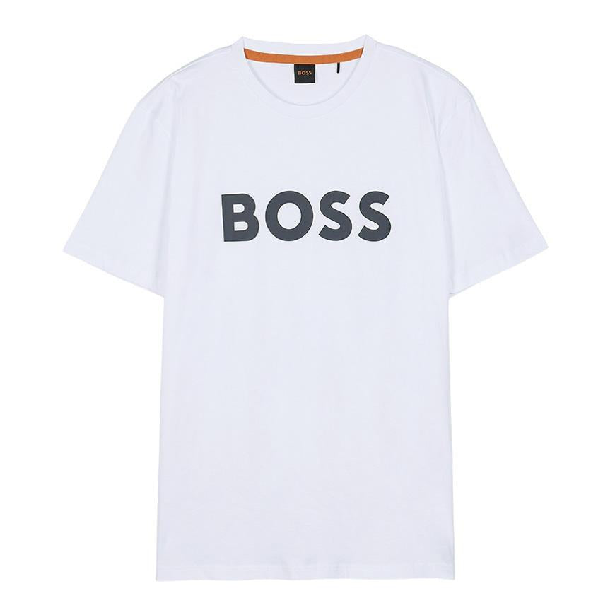 HUGO BOSS Men’s Short Sleeve Logo T-Shirt White Cotton