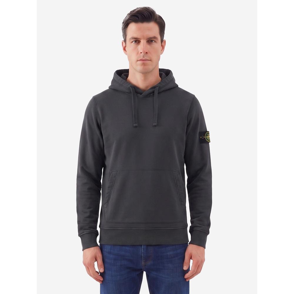 STONE ISLAND Organic Cotton Fleece Men’s Hoodie Pullover Navy
