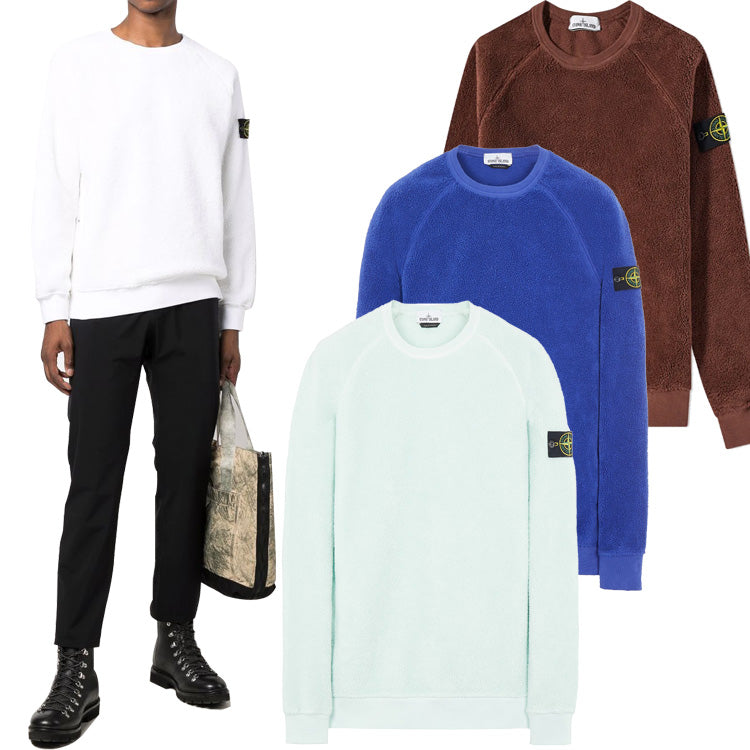STONE ISLAND Compass Patch Fleece Crewneck Swe 751560234 V0001 V0043 V0052 V0076