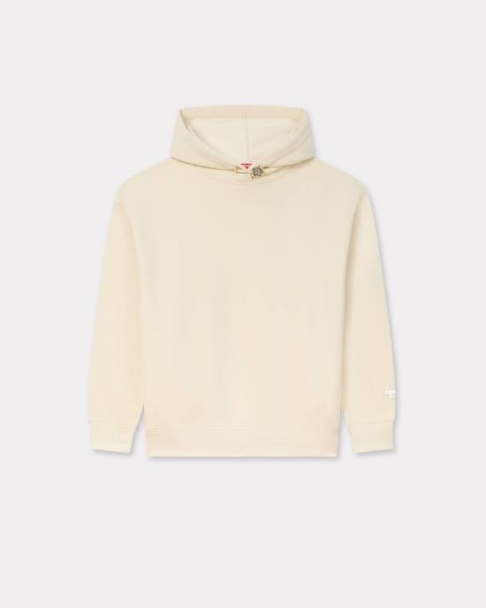 KENZO Beige Logo Hoodie Sweatshirt for Women FF62 HO45 24MB04