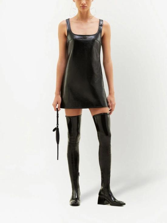 courreges Black Short Dress PERCRO036 VY0014 9999