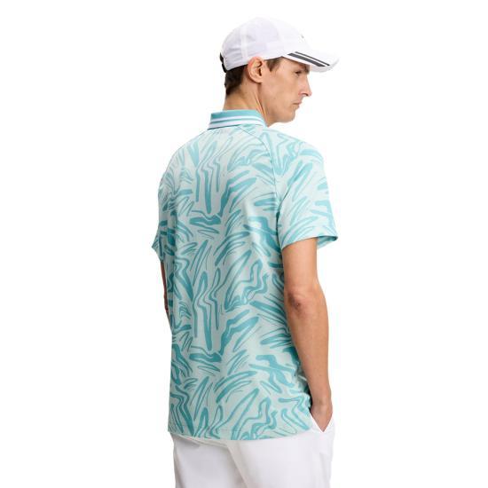 J LINDEBERG Scribble Print Stillwater Blue Short Sleeve T-Shirt GMJT15699 O592