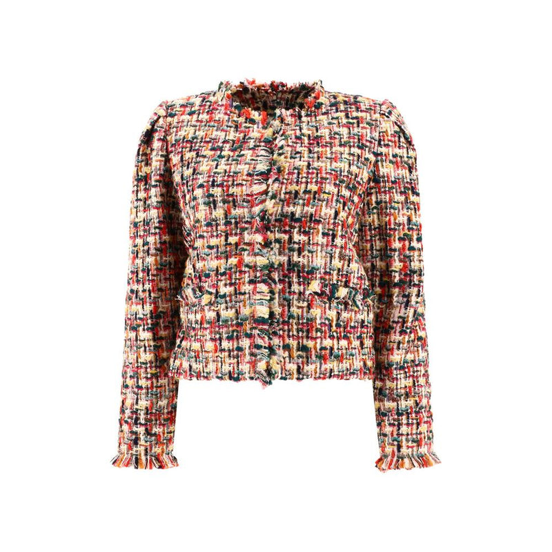 Isabel Marant Fringe Tweed Jacket Multicolor