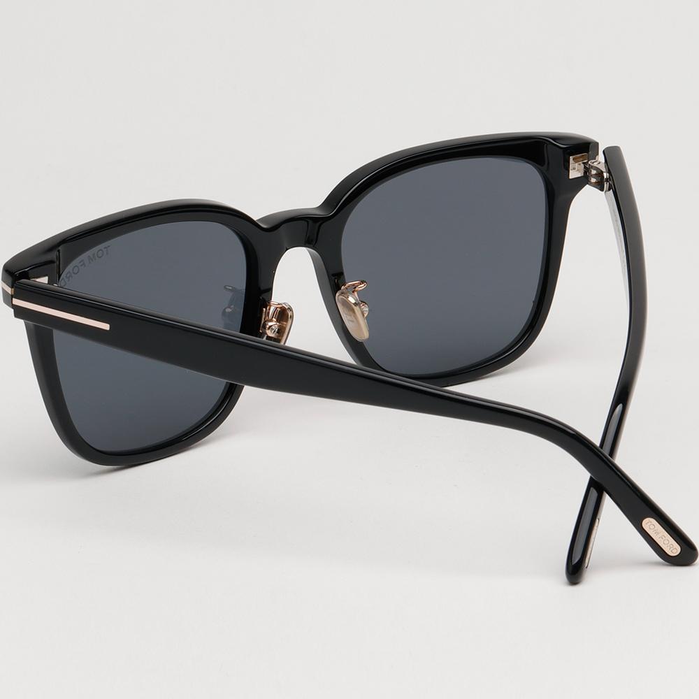 TOM FORD Asian Fit Square Acetate Sunglasses Unisex Black TF1135K 01A