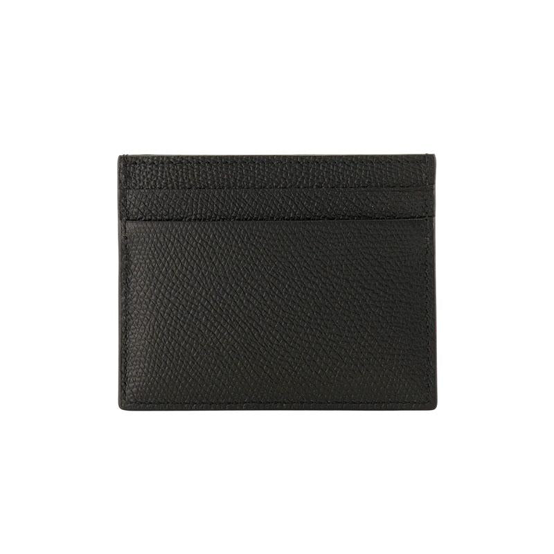 VALENTINO VLogo Leather Card Holder Black for Men