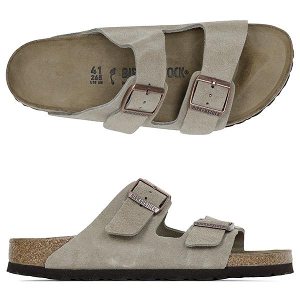 Birkenstock Taupe Suede Arizona Slide Sandals for Men