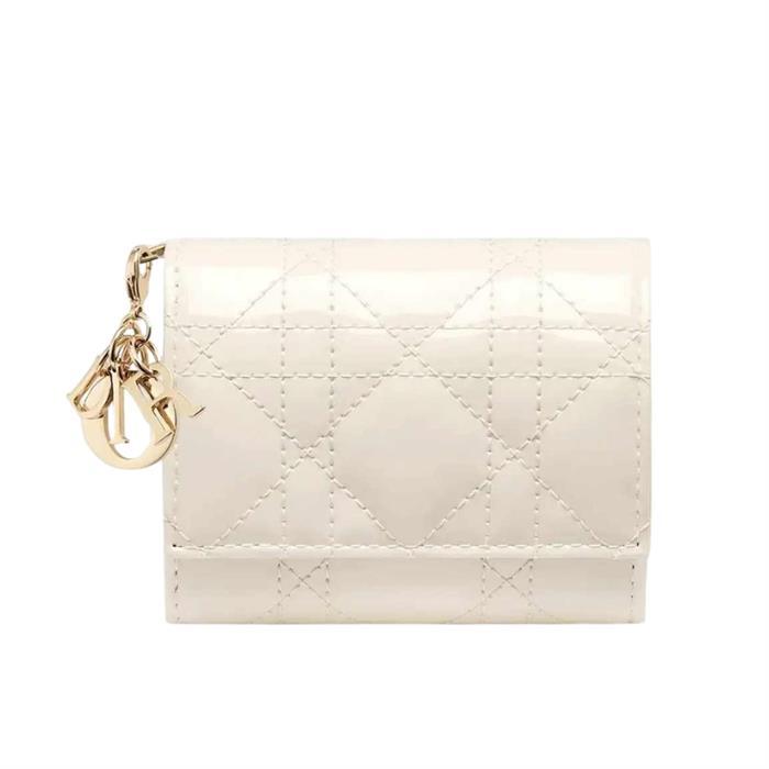 DIOR Lady Lotus Leather Compact Wallet