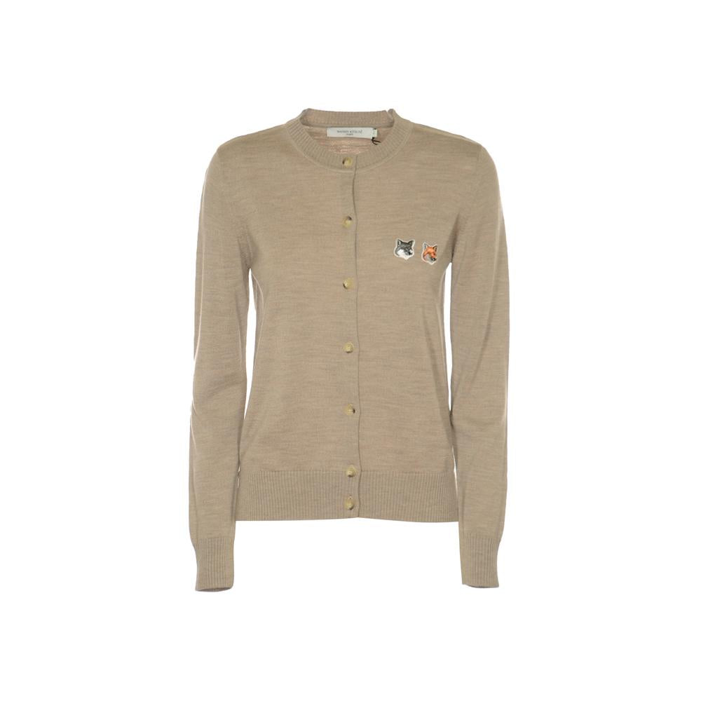 Maison Kitsune Double Fox Head Wool Knit Cardigan for Women GW00544KT1036 H250