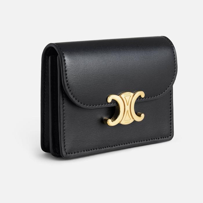 CELINE Shiny Calfskin Triomphe Card Wallet 10N063FOZ 38NO