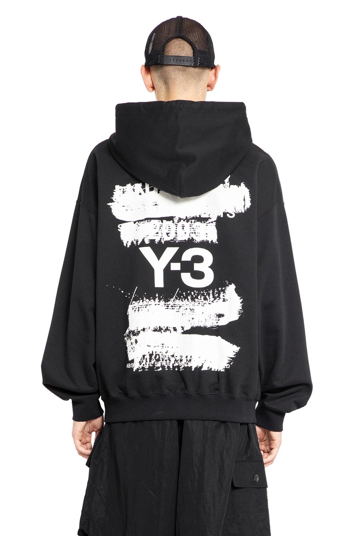 Y-3 Black Graphic Hoodie Unisex Top JN4882