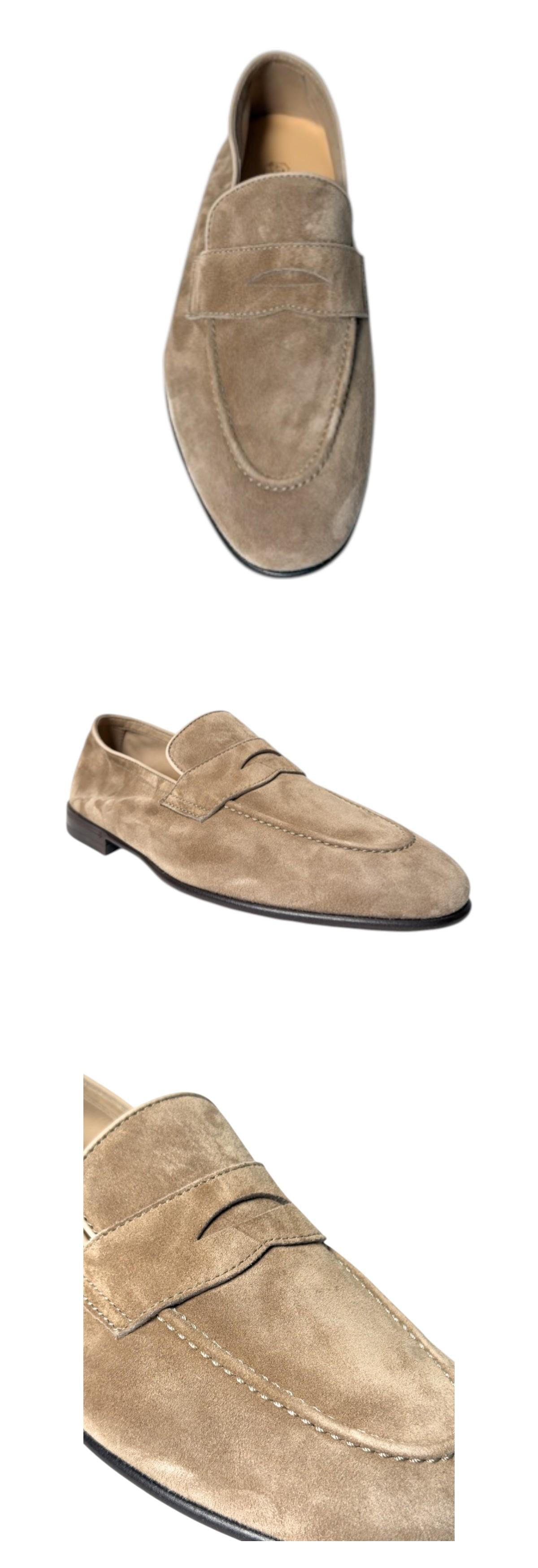 Brunello Cucinelli Suede Penny Loafers Men’s Brown Shoes