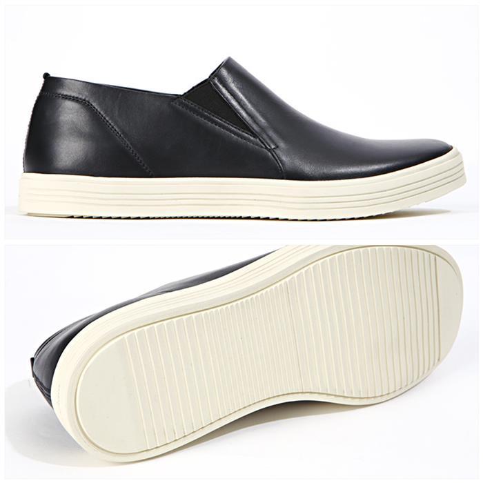 Rick Owens Black Leather Mastodon Slip-On Low-Top Sneakers