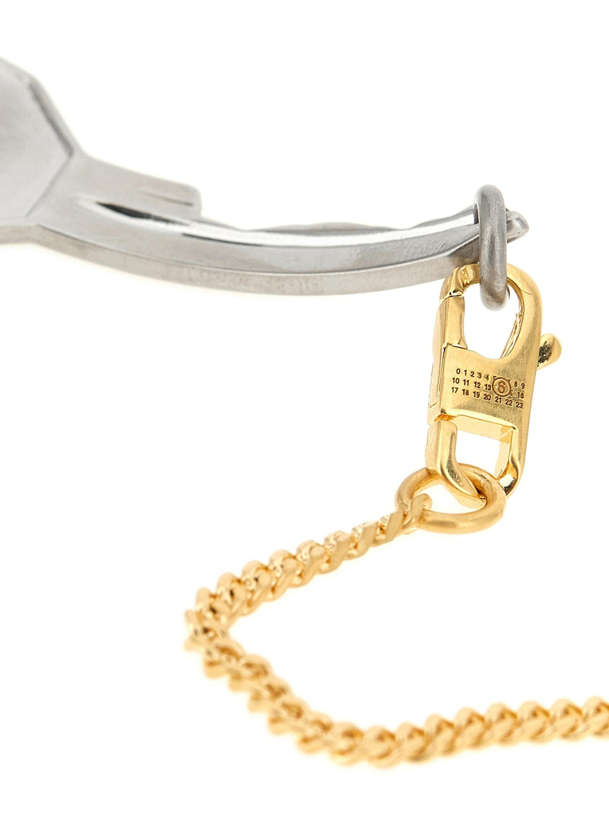 Maison Margiela Silver Tone Pendant Necklace