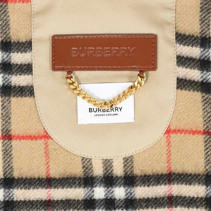BURBERRY Vintage Check Pocket Jacquard Cape Coat