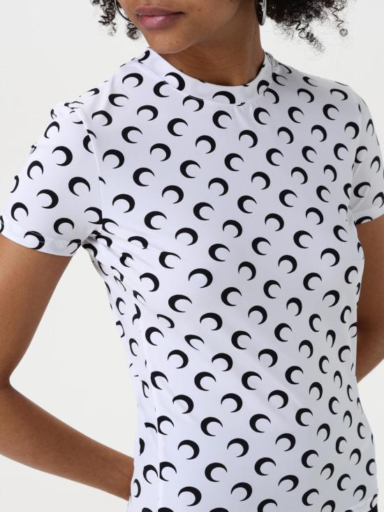 Marine Serre Short Sleeve T-Shirt UTS001ACJER0001 WH00 WHITE DOM