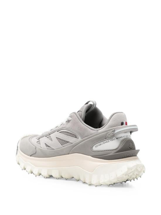 Moncler Grey Leather Low-Top Sneakers for Men