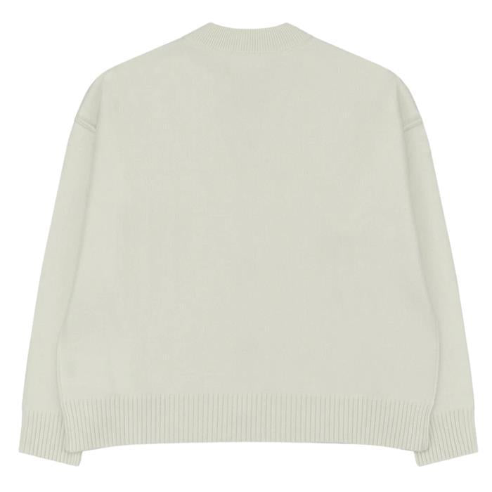 AMI Unisex Heart Intarsia Virgin Wool Oversized Cardigan
