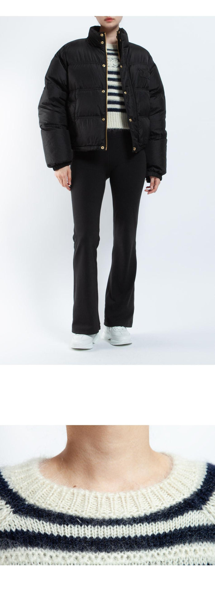 CELINE Mohair Silk Mariniere Crewneck Sweater