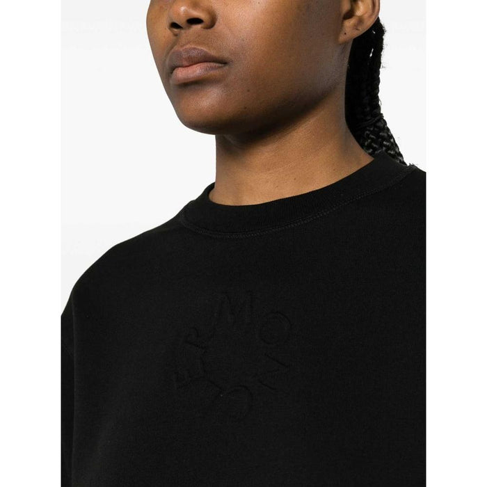 Moncler Logo Crewneck Sweatshirt for Women Black