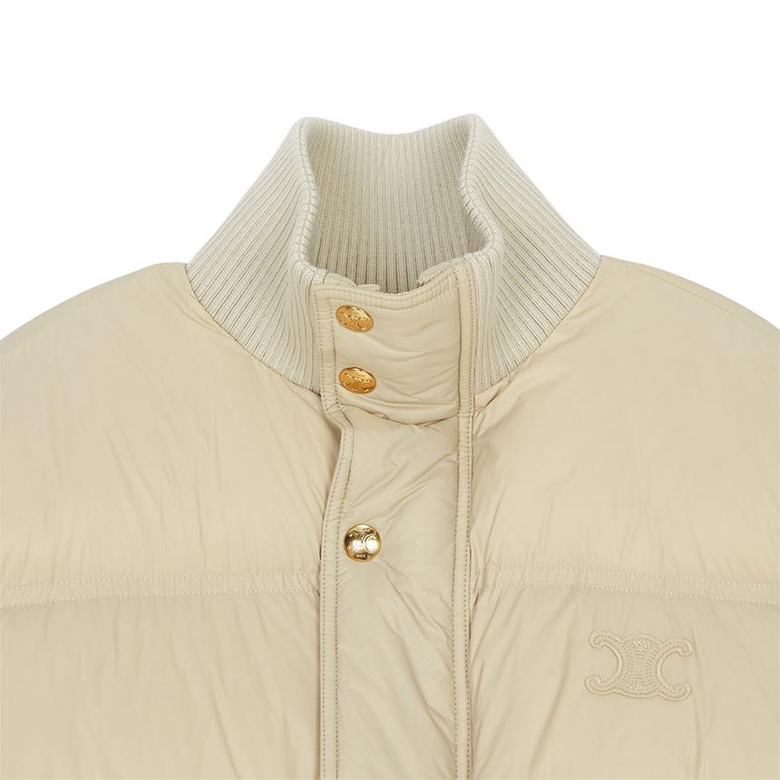 CELINE Women’s Puffer Jacket Down Coat Beige