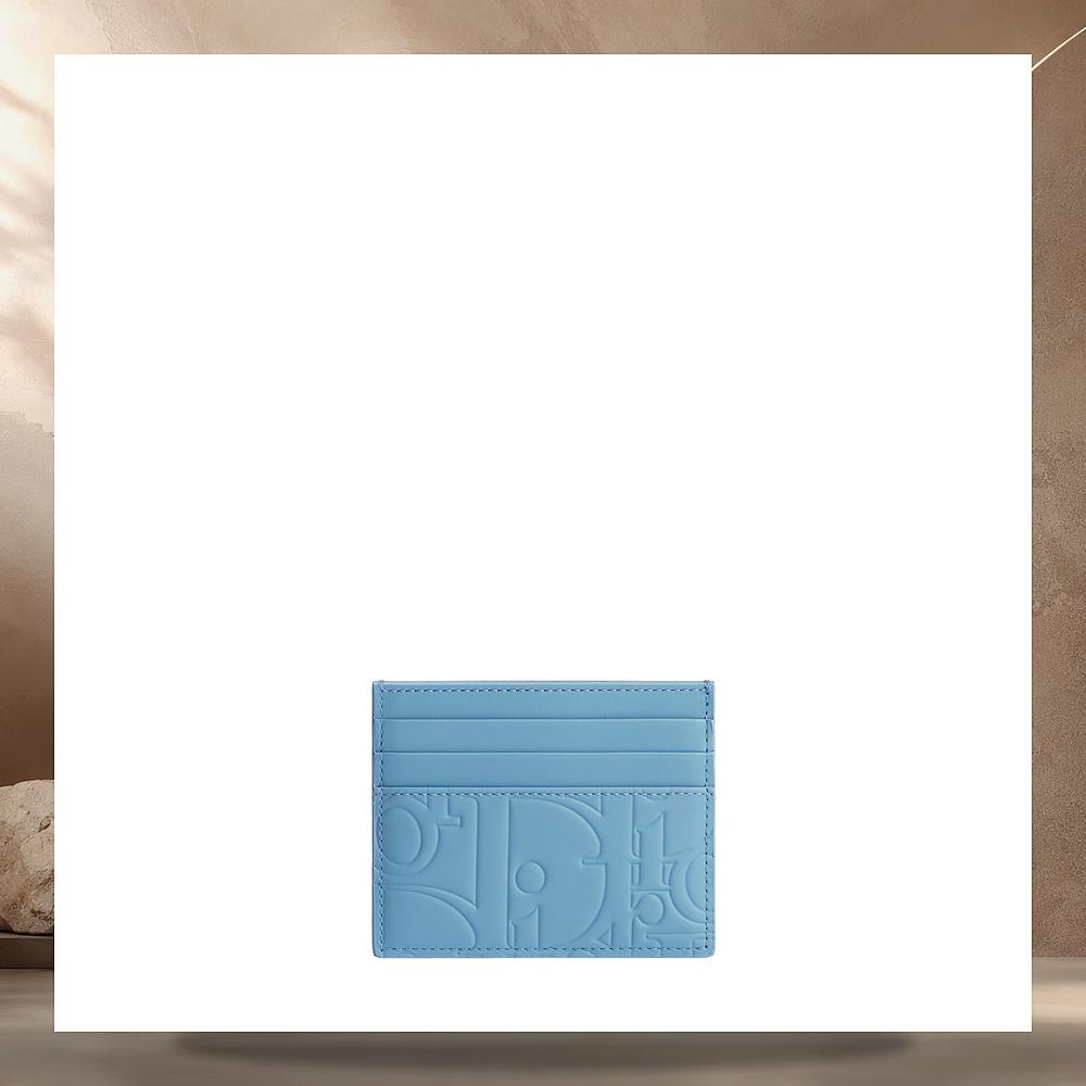 DIOR Light Blue Gravity Smooth Leather Card Holder 2ESCH206GVMH522