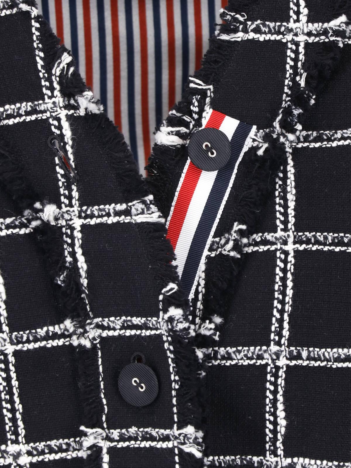 THOM BROWNE Black Wool Blazer Jacket for Women