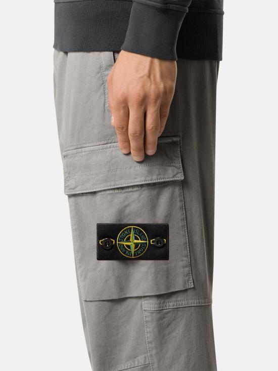 STONE ISLAND Stretch Organic Broken Twill Cotton Old Effect Loose Joggers
