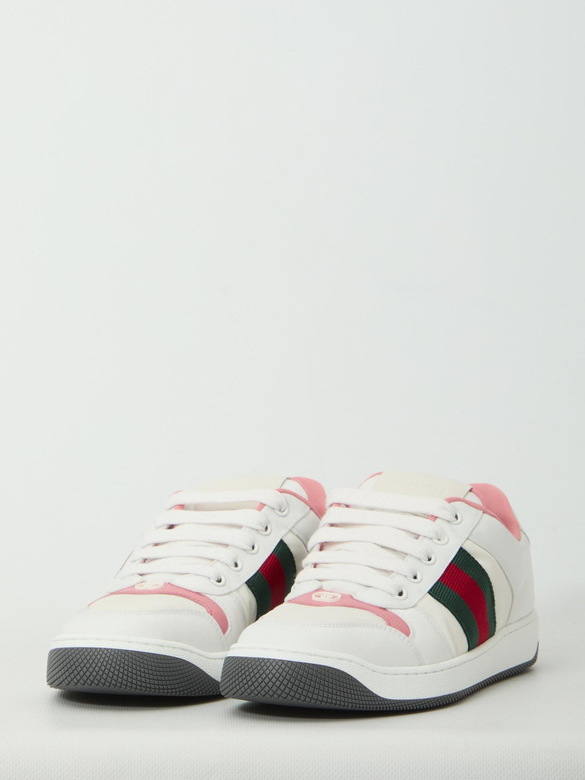 GUCCI White Leather Low Top Sneakers