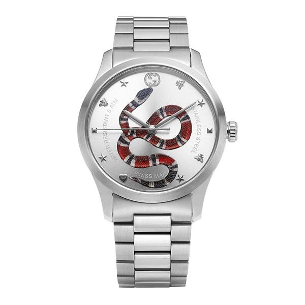 GUCCI Timeless Pre-Fall Collection Cat Silver Metal Watch Unisex YA1264076 G