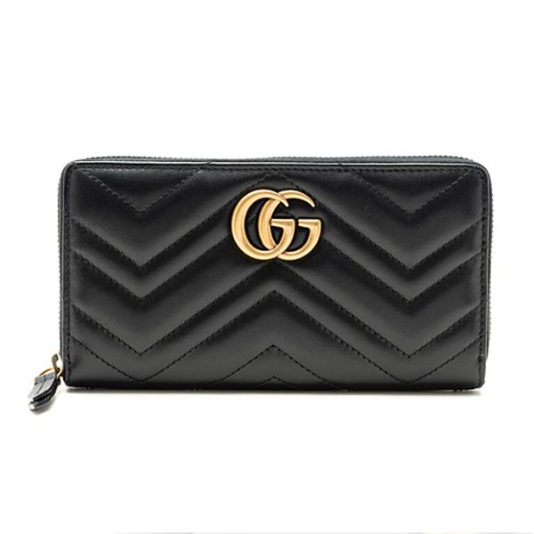 GUCCI GG Marmont Black Leather Long Wallet for Women 443123 DTD1T