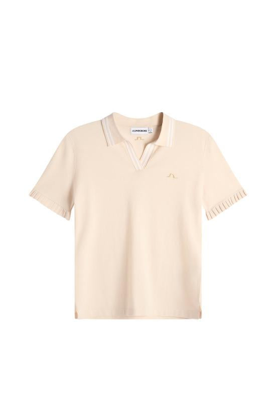 J LINDEBERG Short Sleeve Polo Shirt for Women GWKW16062 U029 MOONBEAM DOM