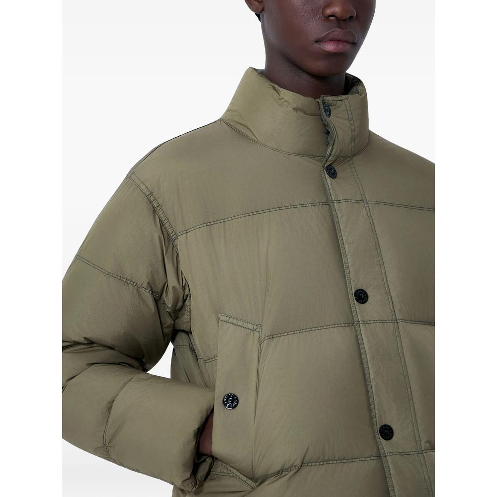 STONE ISLAND Green Down Puffer Jacket Men