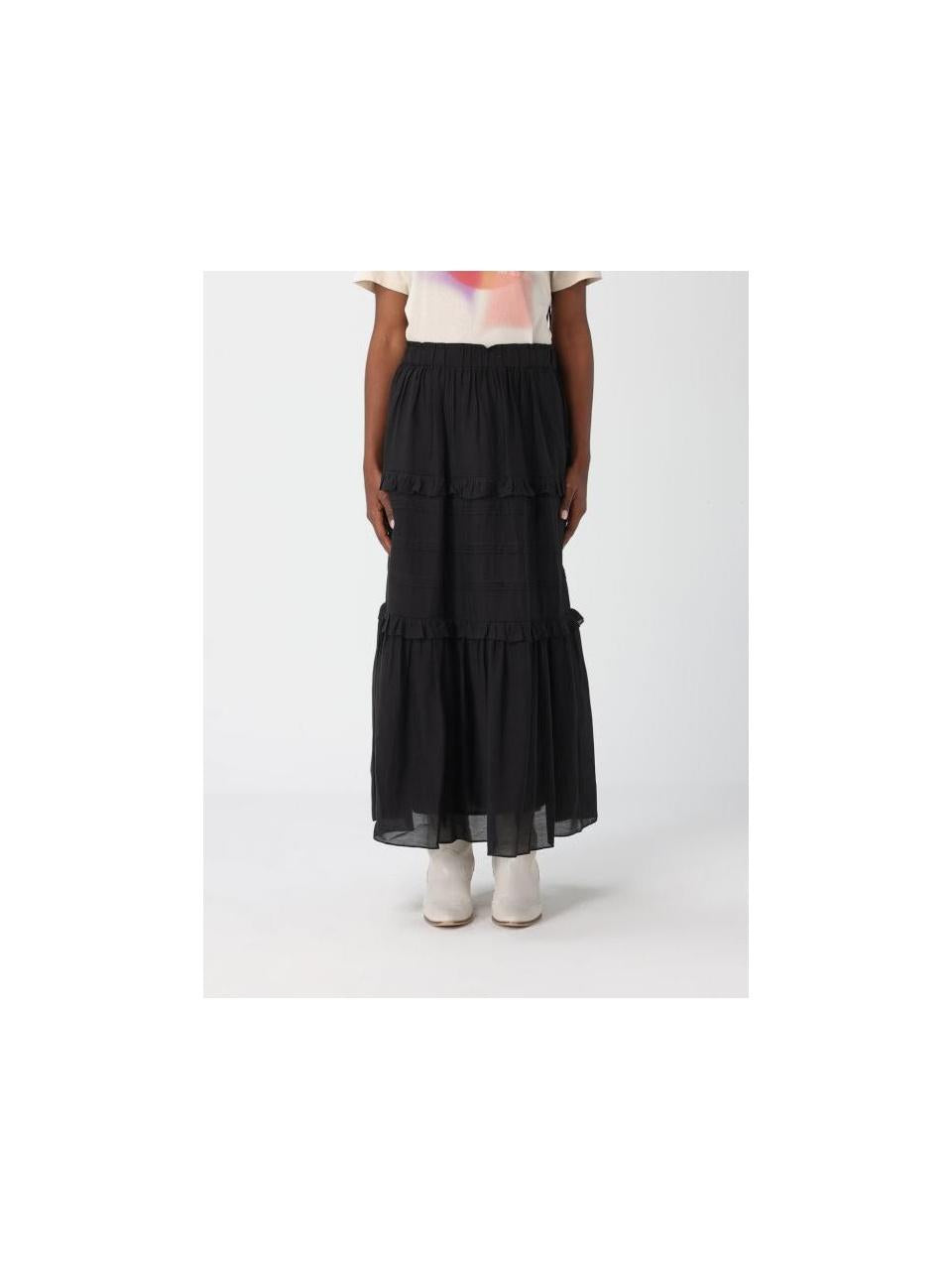 Isabel Marant VOLODIA Midi Skirt JU0451FB B3J04E 01BK