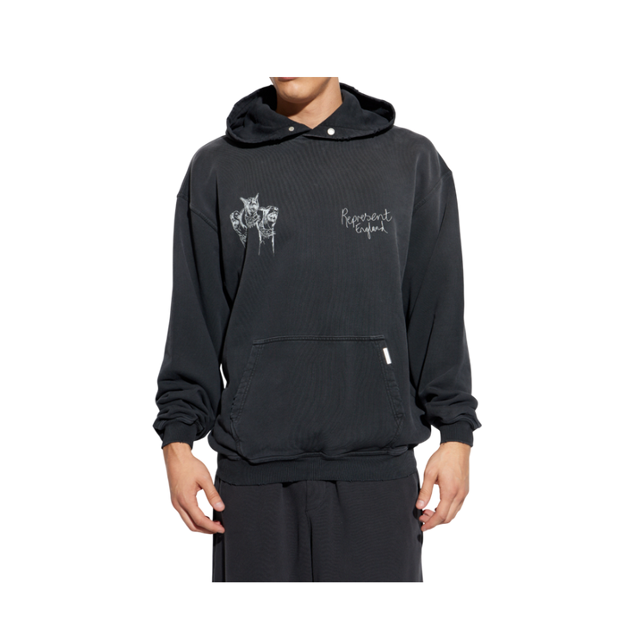 REPRESENT Logo Print Black Men's Hoodie MLM100556 03
