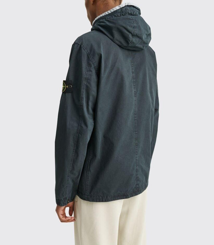 STONE ISLAND Logo Patch Cotton Hooded Overshirt Jacket 7615122WN V0165