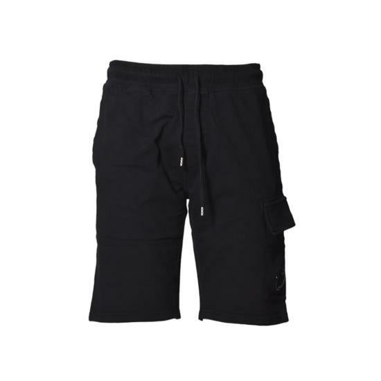 CP Company Light Fleece Cargo Lens Shorts Black