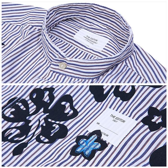 The Editor Summer Stripe Long Sleeve Shirt 1298 2 5400 37