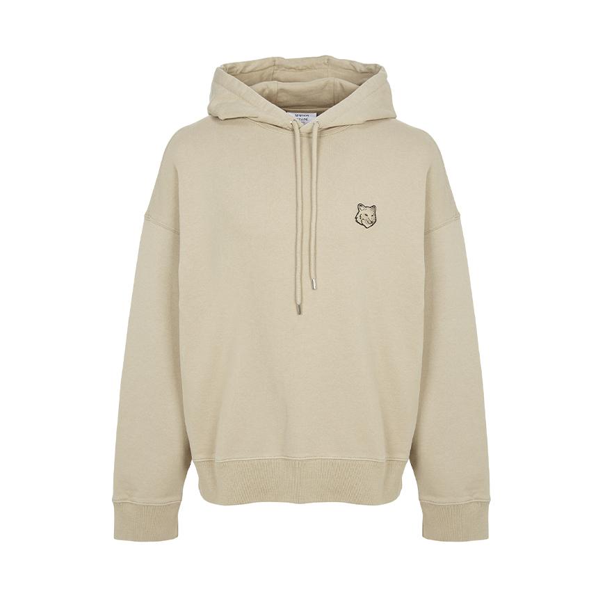 Maison Kitsune Fox Head Logo Men’s Hoodie Gray Cotton Pullov PM00706 KM0340 0302