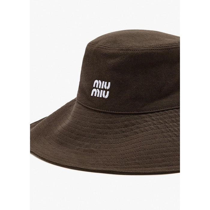 Miu Miu Logo Bucket Hat Women’s Black Cotton