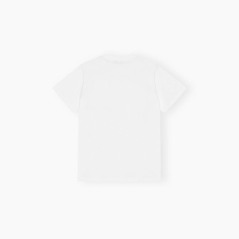 GANNI Relaxed Fit Short Sleeve T-Shirt White T4288 151