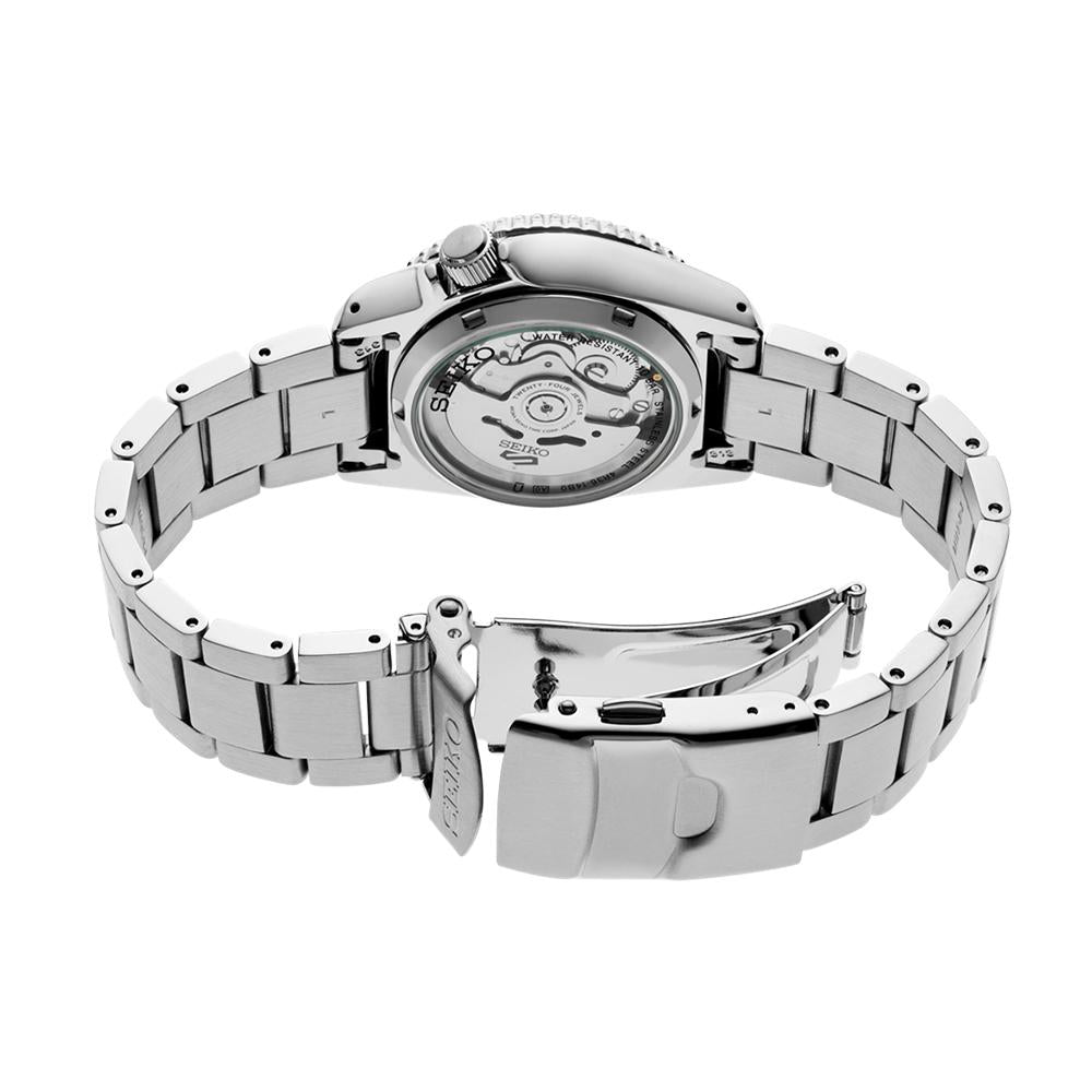 Seiko Silver Black Stainless Steel Men’s Sports Watch SRPL79K1