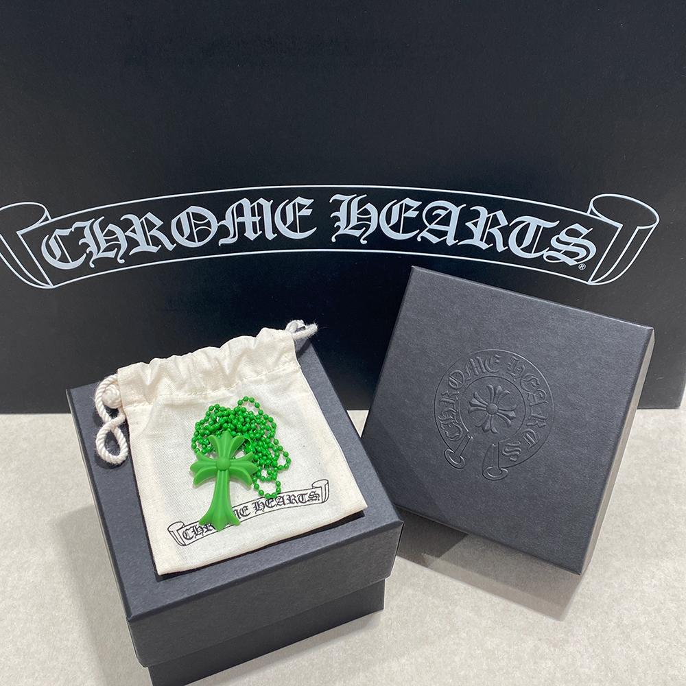 Chrome Hearts Green CH Cross Pendant Necklace Unisex