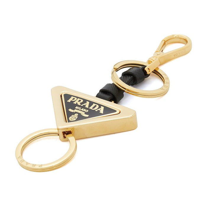 PRADA Black Saffiano Leather Keyring Keychain Unisex Accessory 1PS059 66A F019F