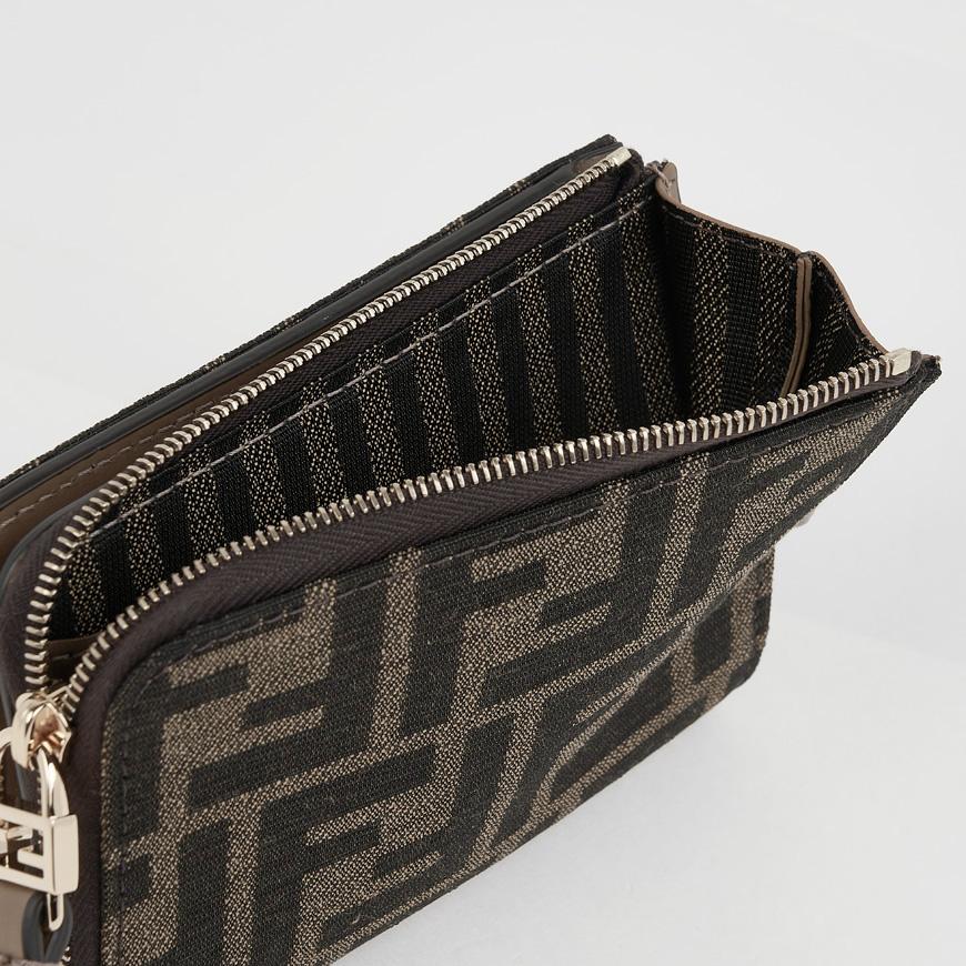 FENDI Women’s Slim Baguette Leather Small Wallet Black
