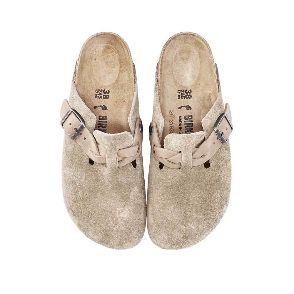 Birkenstock Boston Braided Leather Clog Slippers Men 1026667