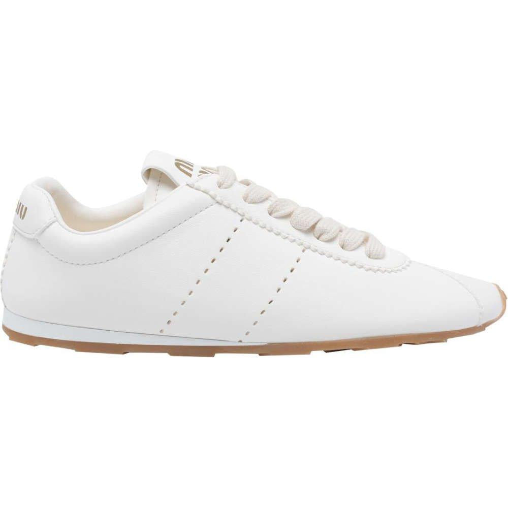 Miu Miu Ivory Nappa Leather Low-Top Women’s Sneakers